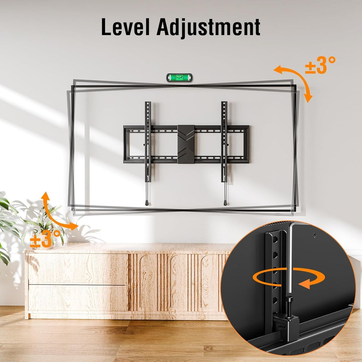 Tilting TV Wall Mount Bracket, Universal TV Mount Low Profile for 26-55 Inch Flat Screen TVs, Ultra Slim, Easy to Install with Tilting Knob, Fits 12''/16'' Studs, Max VESA 400x400mm, 99 lbs. ELIVED - PuriLite
