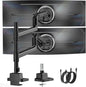 monTEK 17-57 Inch Dual Ultrawide Monitor Arm for Up to 59.4lbs Screen, Aluminum Heavy-Duty Gas Spring Vertical Stackable Curved Screen Adjustable Monitor Stand,75/100mm Vesa Mount, Black - PuriLite