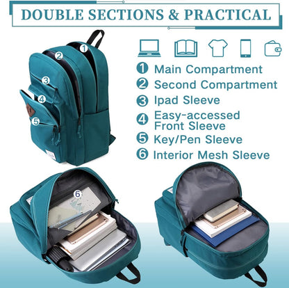 School Backpack for Men Women,Vaschy Lightweight School Bag Bookbag Casual Daypack for High School/College/Teens/Travel/Work - PuriLite