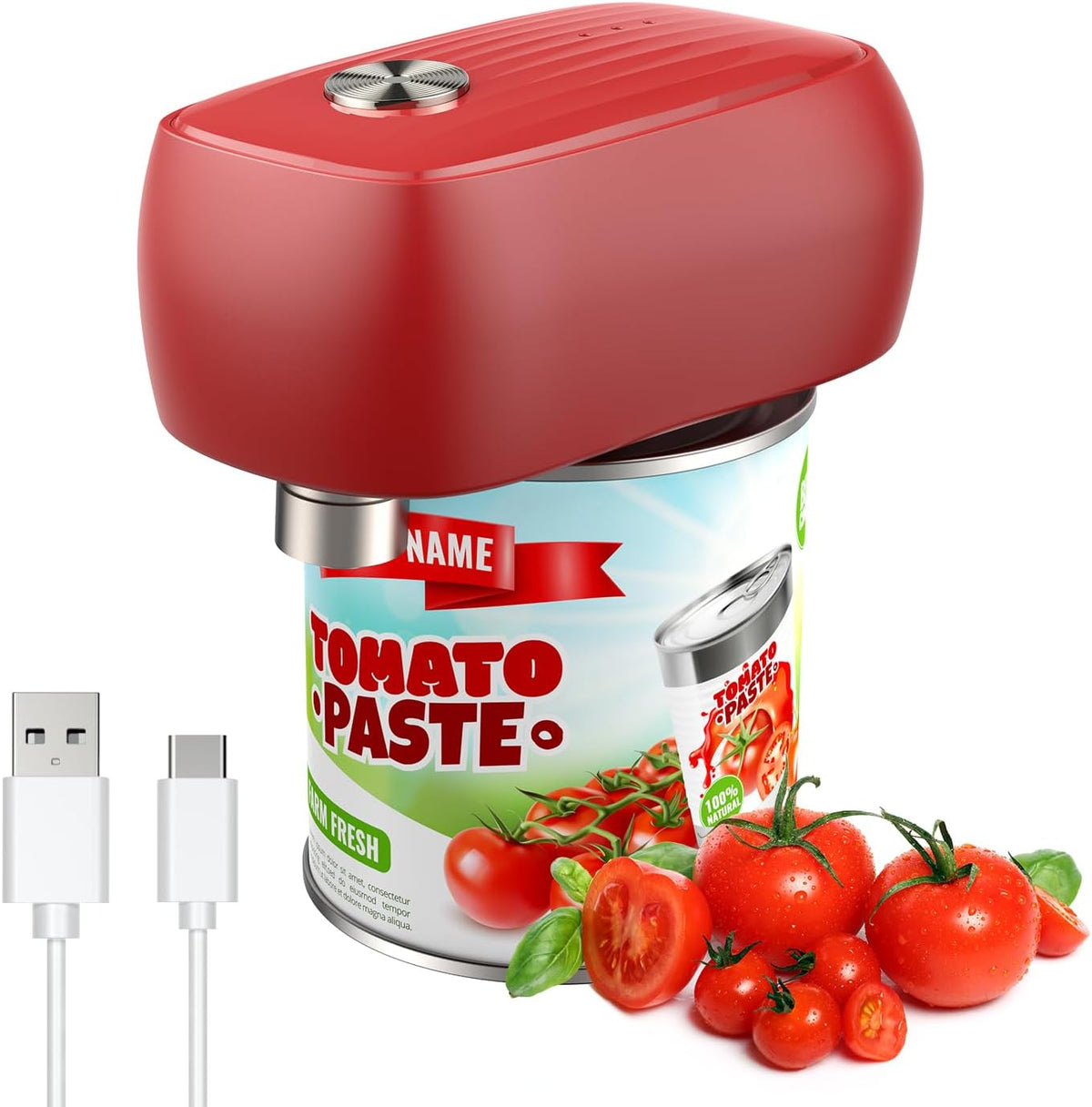 Osnil Rechargeable Electric can Opener for Seniors, Arthritis and Mum Automatic Open Any Size can with Smooth Edge Food-Safe with Rechargeable Battery and USB Cable - PuriLite