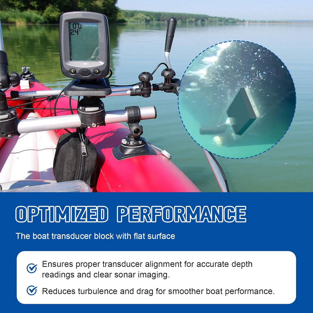 Transducer Mounting Board, Boat Transom Mounting Plate for Fish Finders & Transducers, 12" X 3.5" X 3/4", Transducer Mount Block Hardware Kit, Universal, Marine-Grade, Black, 1 Pack - PuriLite