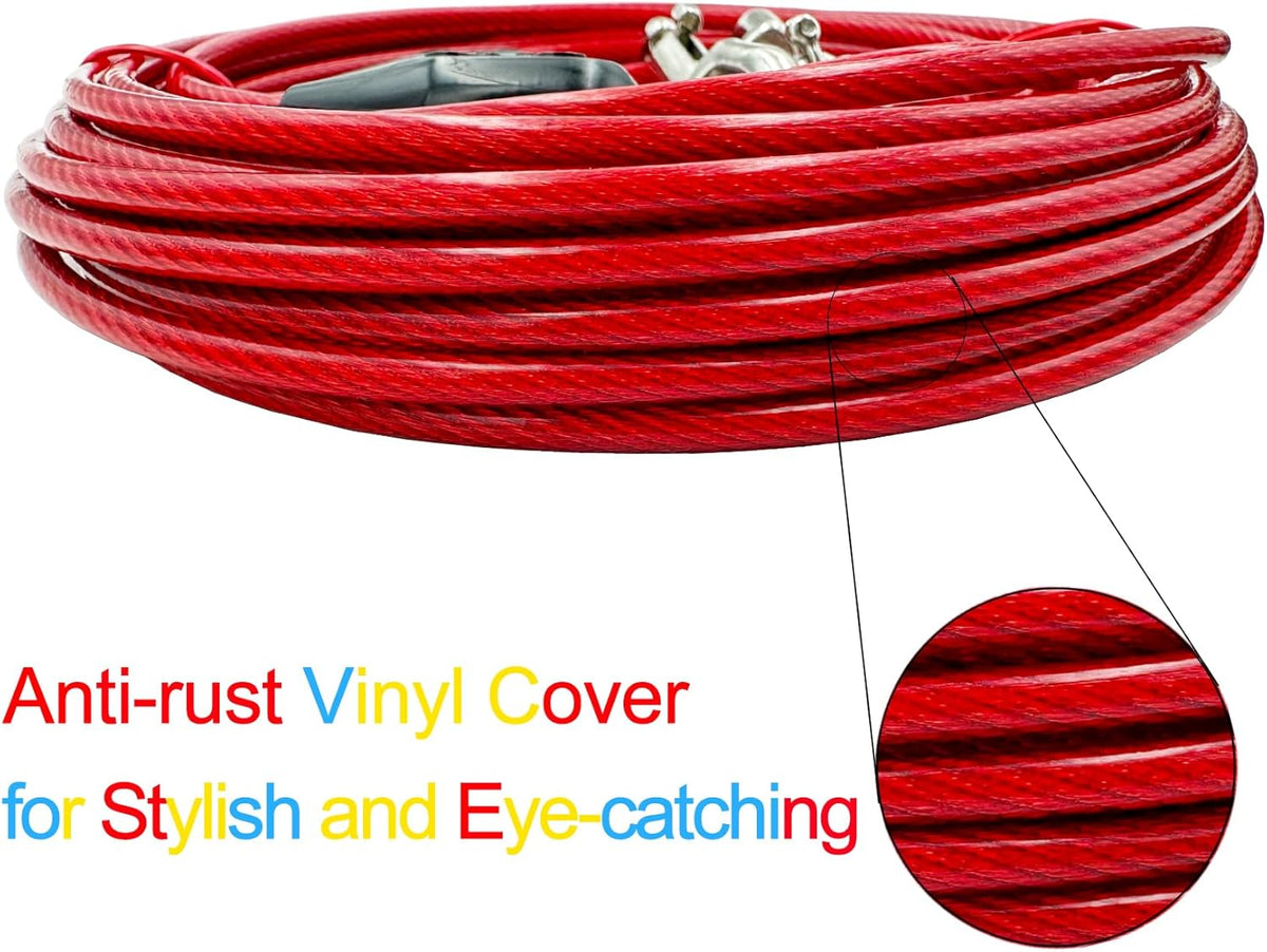 Petest 25ft Reflective Tie-Out Cable for Small Dogs Up to 35 Pounds - PuriLite