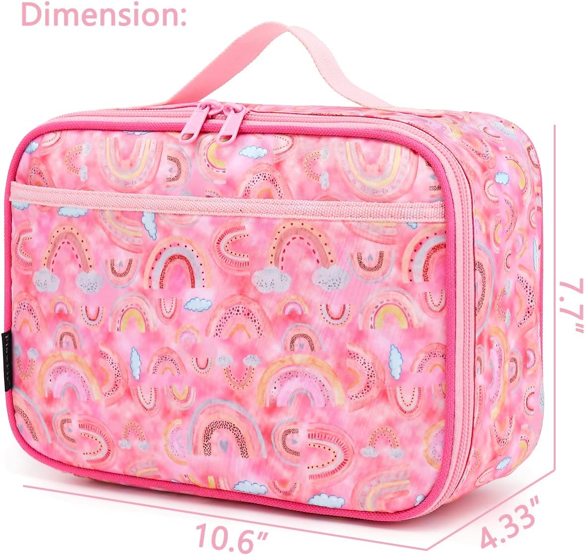 FlowFly Kids Lunch Box Insulated Soft Bag Mini Cooler Back to School Thermal Meal Tote Kit for Girls, Boys, Black - PuriLite