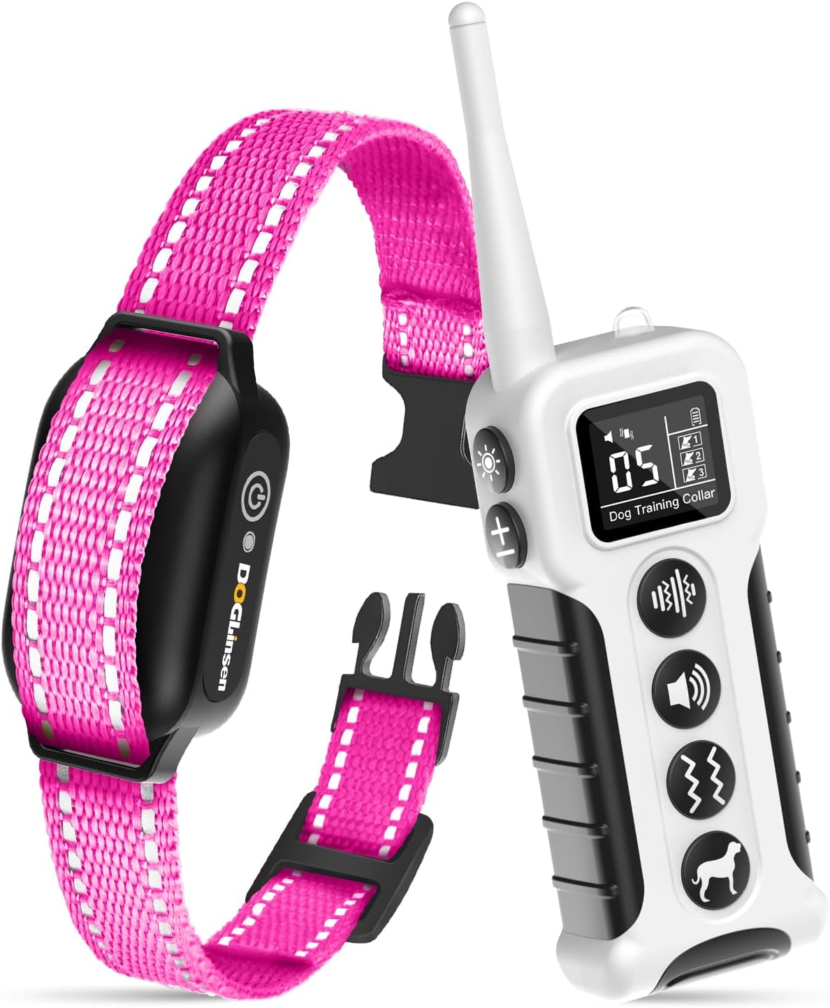 DOGLinsen No Shock Dog Training Collar with Remote 3300ft Range, Vibrating Dog Collar, Vibration Collar for Small Medium Large Dogs, 9 Style Tones and Vibration Collar - PuriLite