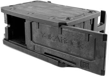 YakAttack CellBlok Track Mounted Battery Box for Fish Finders | Quick-Release Battery Storage & Mounting Platform | Fits GearTrac & Most Kayak Track Systems | Made in USA - PuriLite