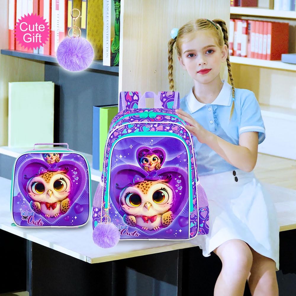 3pcs Backpack for Boys and Girls, 16” Kids Kindergarten Bookbag with Lunch Box, Cute Elementary Backpacks for Boy Girl - PuriLite
