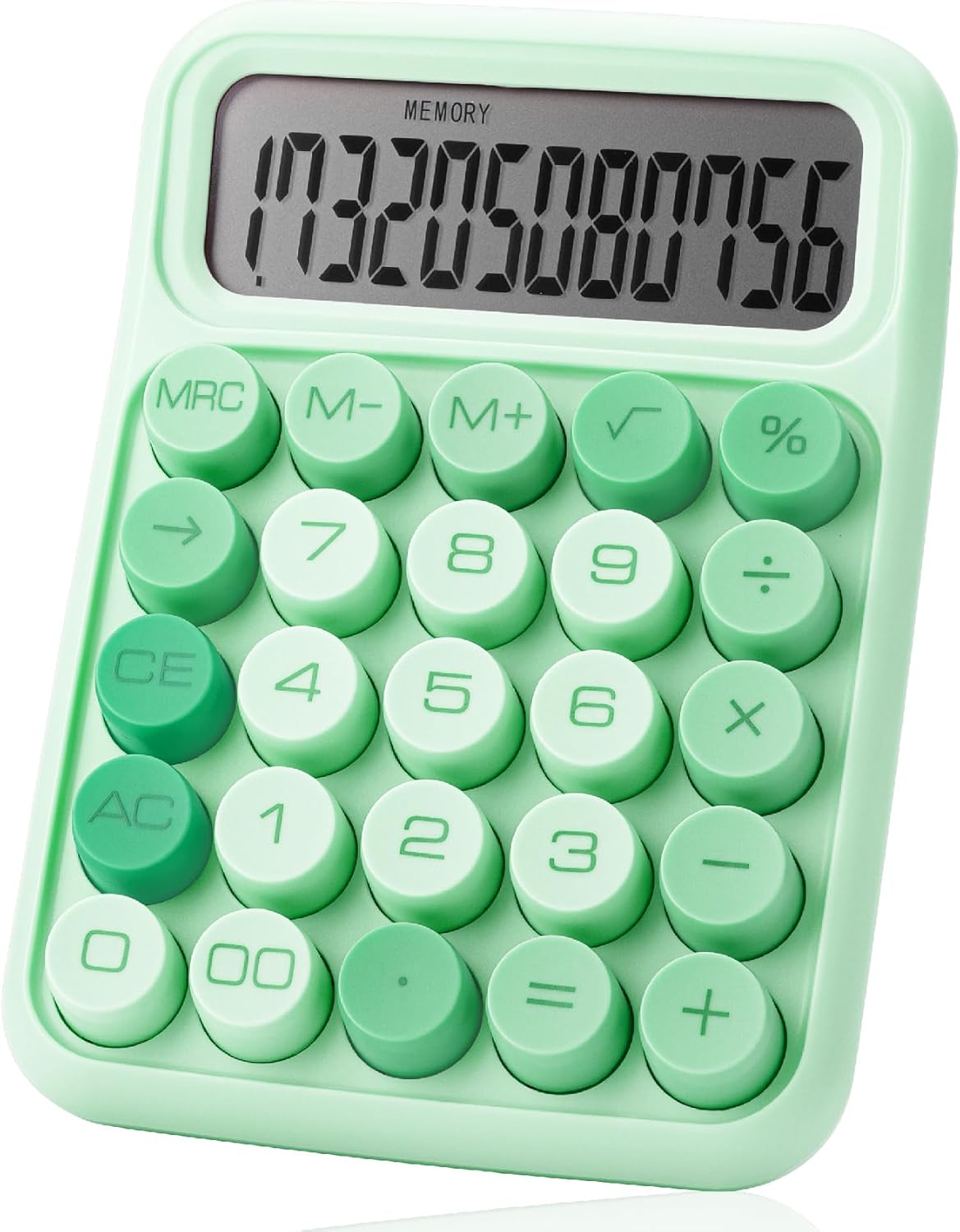 Mr. Pen- Mechanical Switch Calculator, 12 Digits, Large LCD Display, Orange With Big Buttons, Desktop, Cute and Aesthetic Design - PuriLite