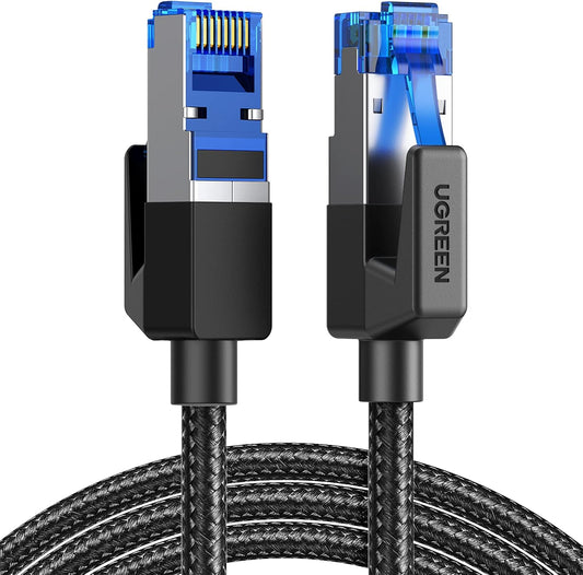 UGREEN Cat 8 Ethernet Cable High Speed 40Gbps 2000Mhz Network Shielded Cat8 Cable Braided Heavy Duty RJ45 LAN Cables Internet Cord Compatible for PS5, PS4, Xbox One, Modem, Router 6FT - PuriLite
