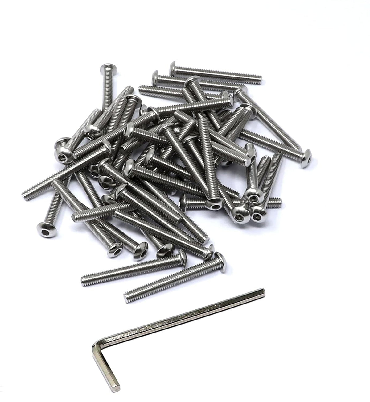 iexcell 50 Pcs M6 x 20mm Thread Pitch 1 mm Stainless Steel 304 Hex Socket Button Head Cap Screws Bolts Kit - PuriLite
