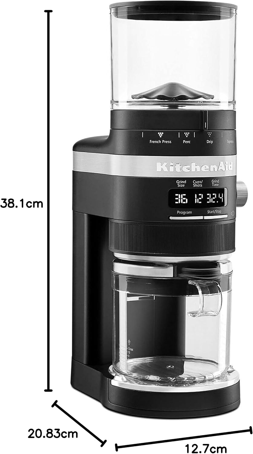 KitchenAid Burr Coffee Grinder, Black Matte, KCG8433BM - PuriLite