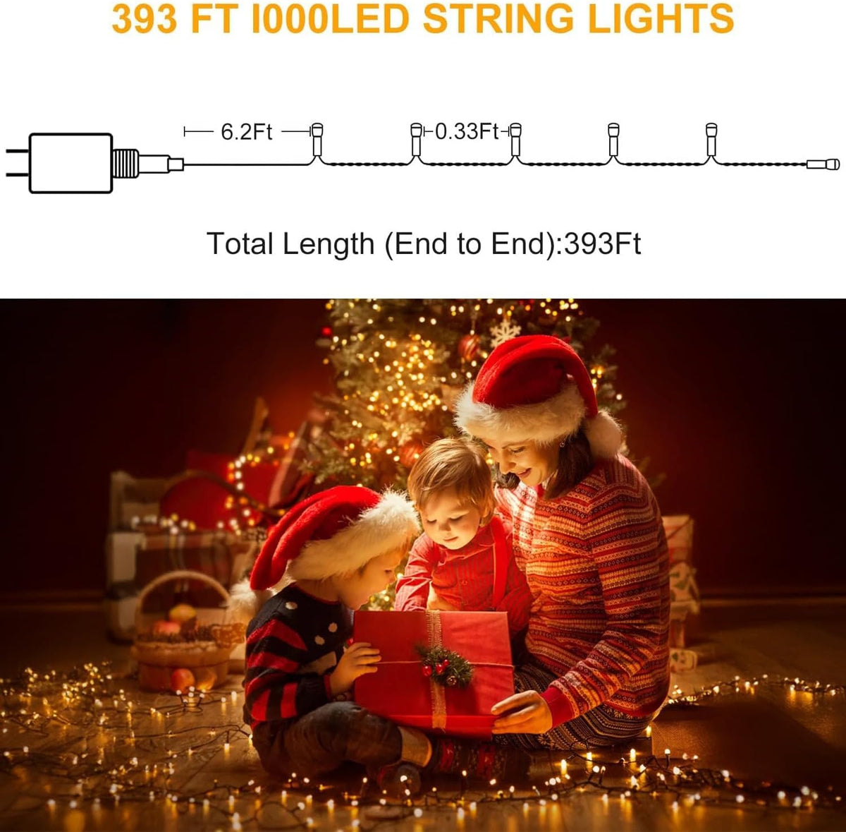 Haili Halloween Lights Outdoor, 105 FT 300 LED Halloween String Lights with Memory Function, Plug in 8 Mode String Lights for Halloween,Christmas,Party, Patio, House Decoration (Purple Orange) - PuriLite
