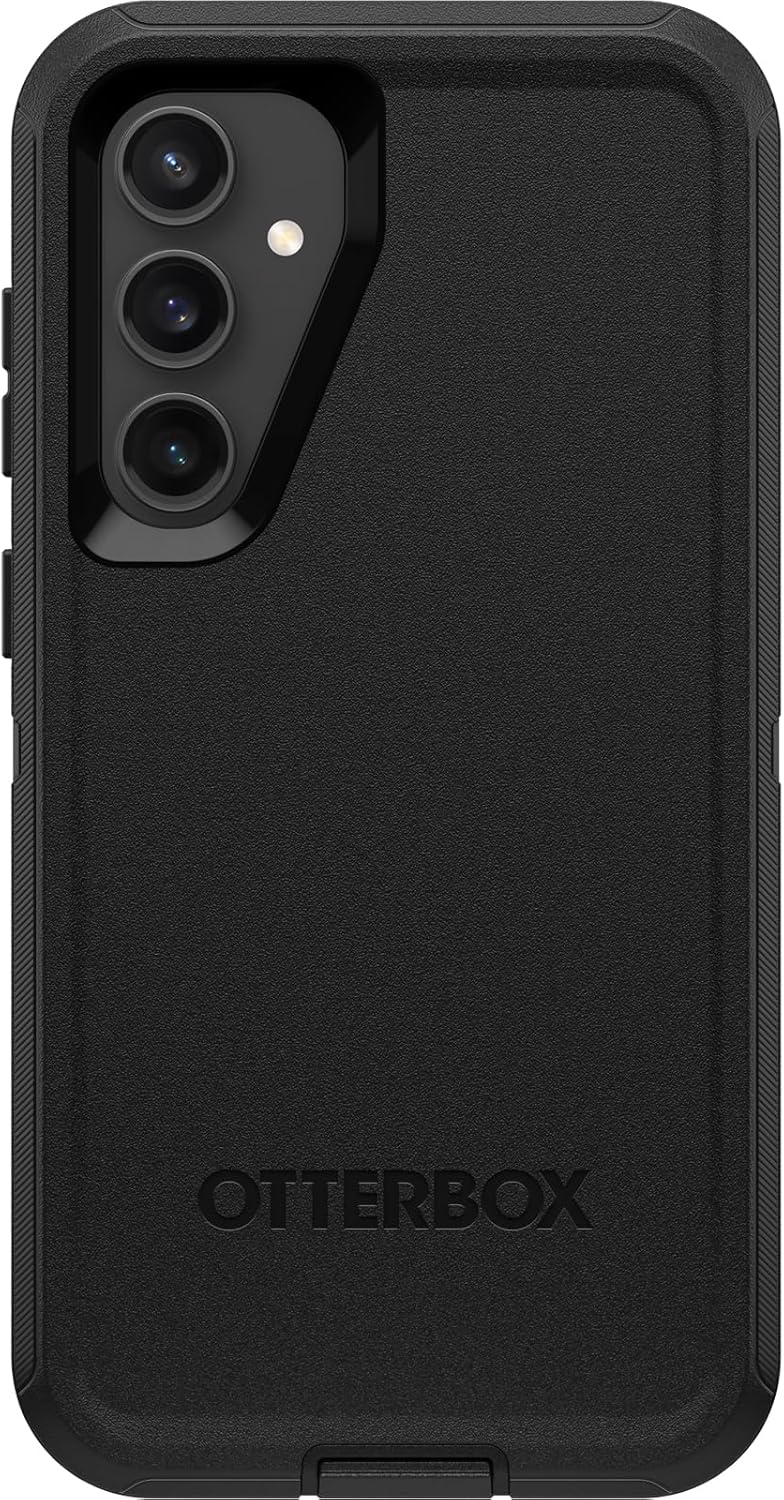 OtterBox Galaxy S23 FE Defender Series Case - Black, Rugged & Durable, with Port Protection, Includes Holster Clip Kickstand - PuriLite