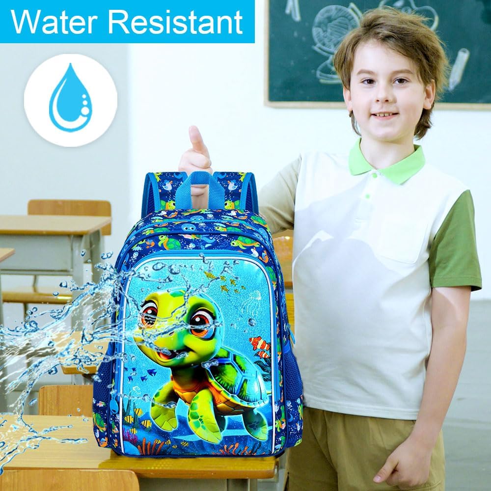 3pcs Backpack for Boys and Girls, 16” Kids Kindergarten Bookbag with Lunch Box, Cute Elementary Backpacks for Boy Girl - PuriLite