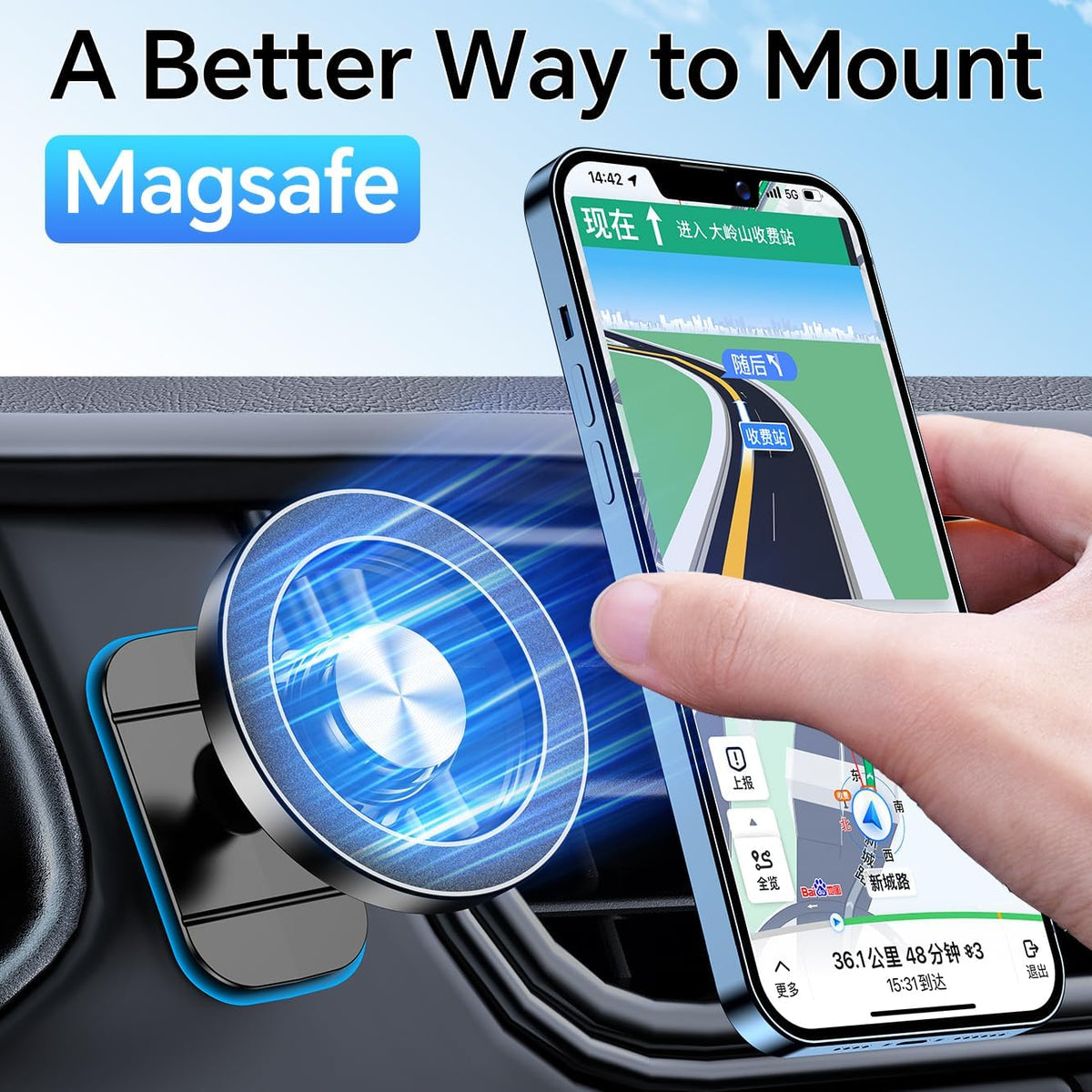 Purilite Select Magnetic Magsafe Car Mount - PuriLite