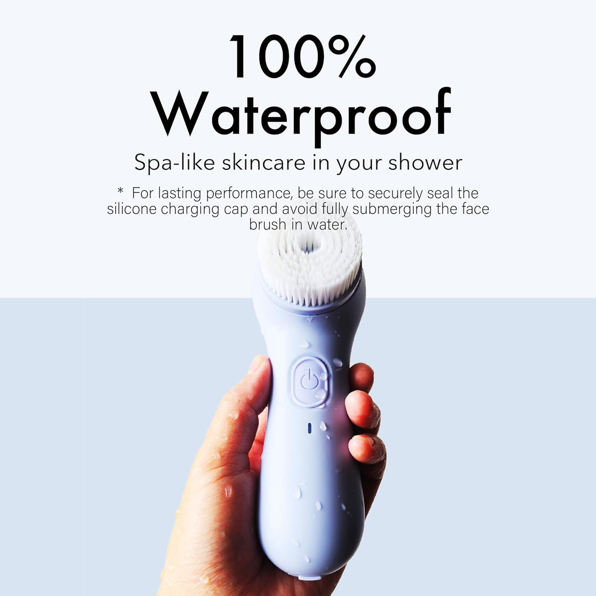 NågraCoola Face Scrubber Exfoliator, Rotating Facial Cleansing Brush for Men & Women, Rechargeable Waterproof, Electric Spin Face Scrub Brush with 2 Heads for Gentle Exfoliating & Deep Cleansing - PuriLite