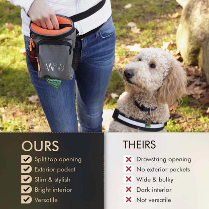 Wolf in Winter Quickdraw XL Dog Treat Pouch Bag for Training with Waste Bag Holder Phone Pocket and Belt Clip – Dog Accessories for Walking Hiking and Puppy Essentials – (Raspberry) - PuriLite