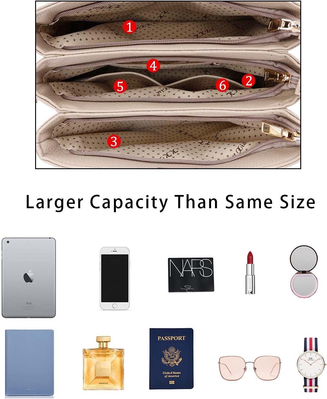 KKXIU Trendy Tote Bag for Women Lightweight Oxford Big Capacity Shoulder Purses and Handbags - PuriLite