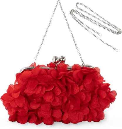 JAMBHALA Clutch Evening Handbags Floral Appliques Small Clutch Purses for Women - PuriLite