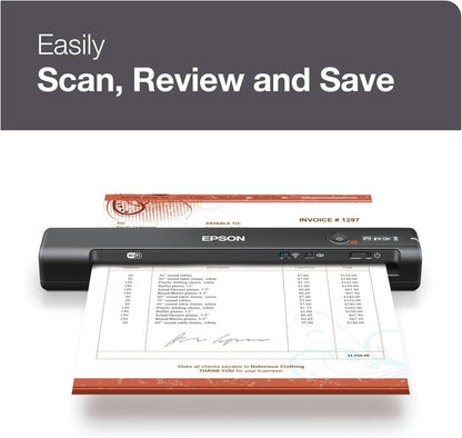 Epson WorkForce ES-50 Portable Sheet-fed Document Scanner for PC and Mac, Black - PuriLite