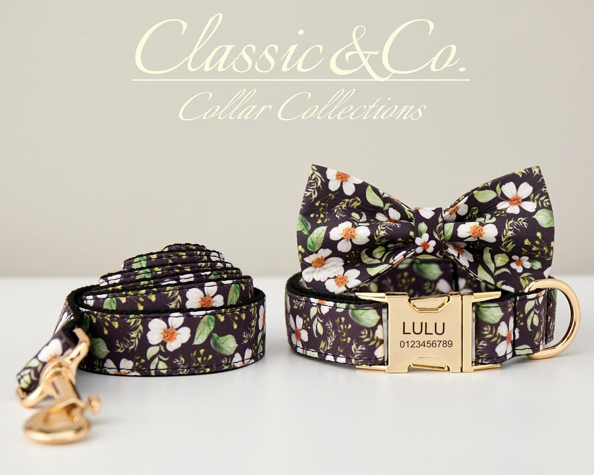 Custom Engraved Dog Collar with Name and Phone Number, Personalized for Small, Medium, and Large Dogs (Plaid) - PuriLite