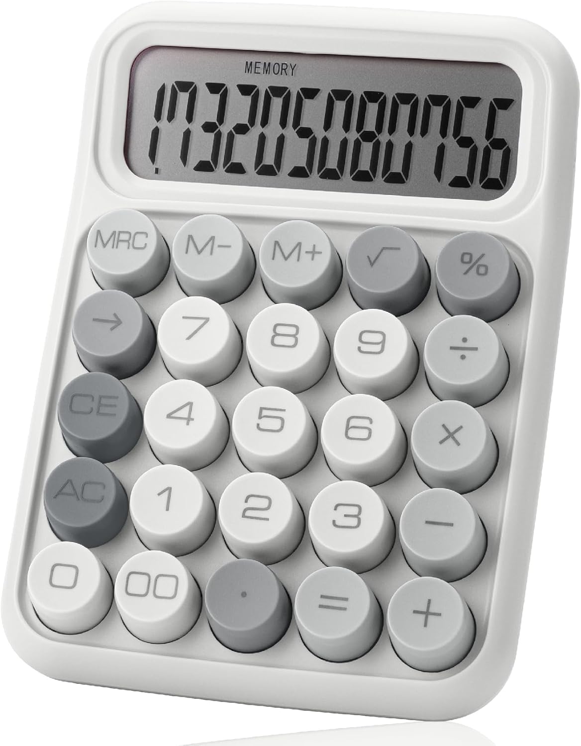 Mr. Pen- Mechanical Switch Calculator, 12 Digits, Large LCD Display, Orange With Big Buttons, Desktop, Cute and Aesthetic Design - PuriLite