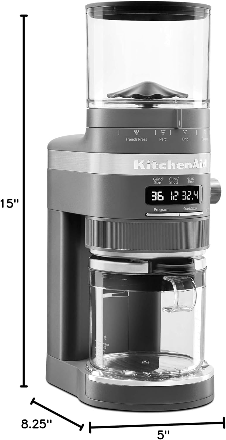 KitchenAid Burr Coffee Grinder, Black Matte, KCG8433BM - PuriLite