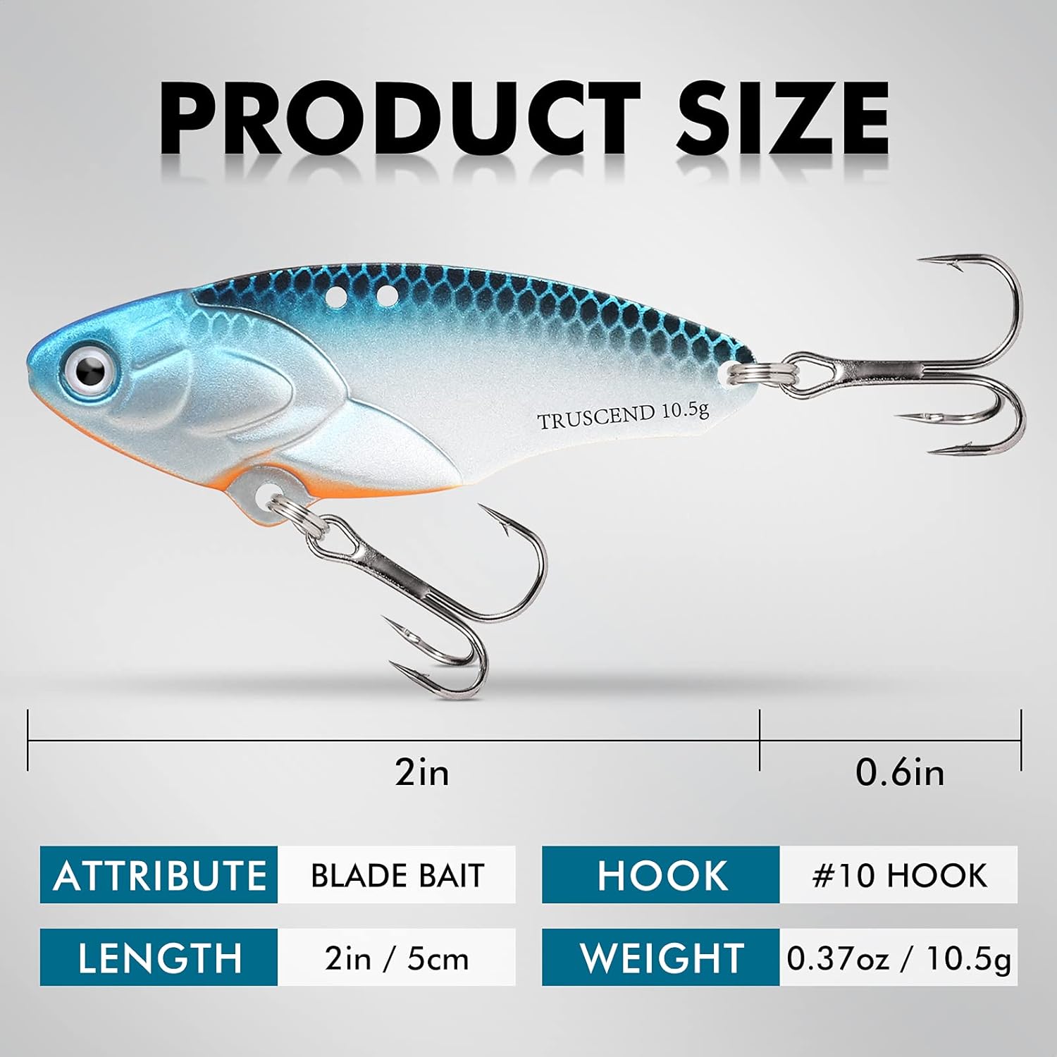 TRUSCEND Fishing Spinners with Unique Double Spoons, Nano-Plated Rooster Tail Fishing Lures with Copper Body & Blade, Great Action Blade Bait for Bass Trout Walleye, Freshwater Ice Fishing Jigs - PuriLite