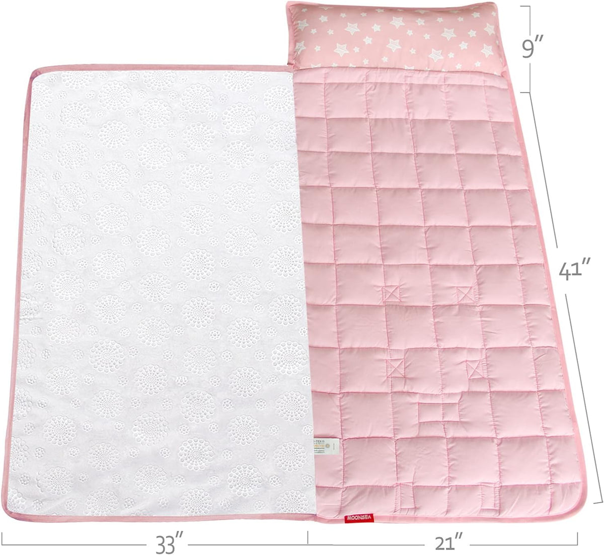 Toddler Nap Mat with Pillow and Fleece Minky Blanket, Kids Sleeping Bag Lightweight and Soft Perfect for Kids Preschool, Daycare, Travel Sleeping Bag Boys and Girls, Fit Standard Cot - PuriLite