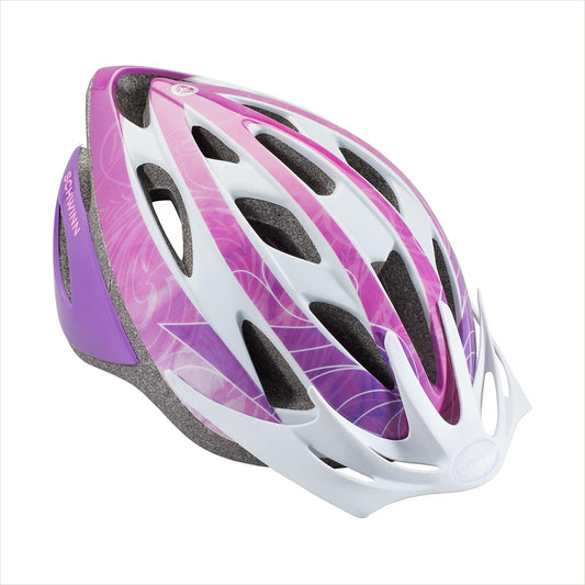 Schwinn Thrasher Kids Bike Helmet, Boys and Girls, Fits 50-54cm Circumference, Ages 5-8 Year Olds, Lightweight, Detachable Visor, CPSC Safety Certified, Child, Purple Pattern - PuriLite