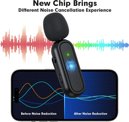 3 in 1 Wireless Lavalier Microphone for iPhone iPad Android Camera USB-C, Mini Microphone with Noise Reduction, Plug-Play Wireless Microphone for YouTube, Video Recording, Interviews, TikTok, Vlog - PuriLite