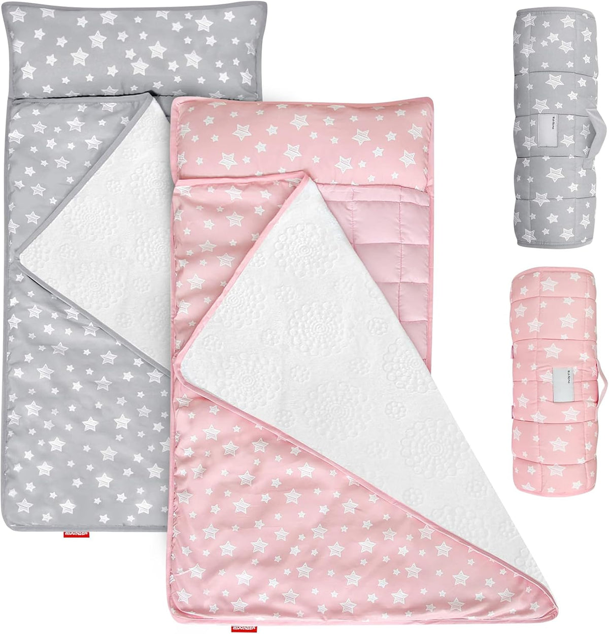 Toddler Nap Mat with Pillow and Fleece Minky Blanket, Kids Sleeping Bag Lightweight and Soft Perfect for Kids Preschool, Daycare, Travel Sleeping Bag Boys and Girls, Fit Standard Cot - PuriLite