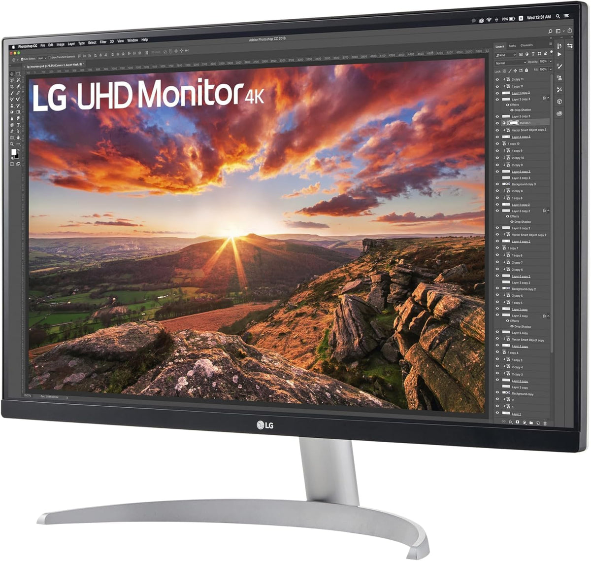 LG 27" 27BA45U-B 27" Ultrafine UHD (3840 x 2160) 4K IPS Monitor – 5ms 60Hz HDR10, DCI-P3 90%, Tilt/Height/Swivel/Pivot Adjustment, HDMI & DisplayPort, Eye Comfort, Black - PuriLite