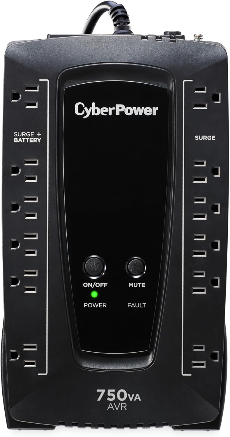 CyberPower AVRG900LCD Intelligent LCD UPS System, 900VA/480W, 12 Outlets, AVR, Compact - PuriLite