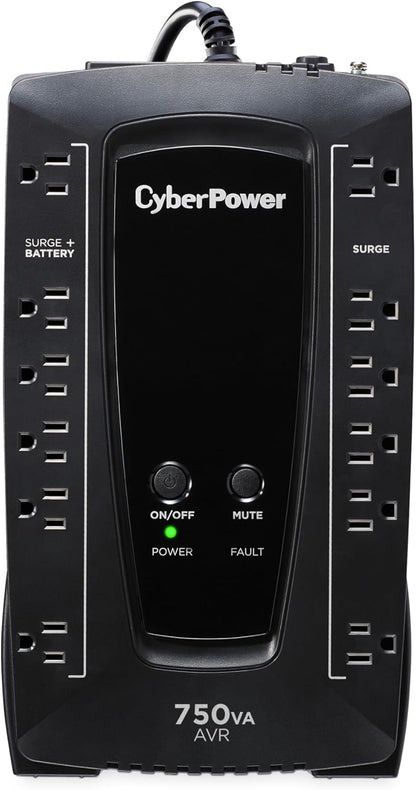 CyberPower AVRG900LCD Intelligent LCD UPS System, 900VA/480W, 12 Outlets, AVR, Compact - PuriLite