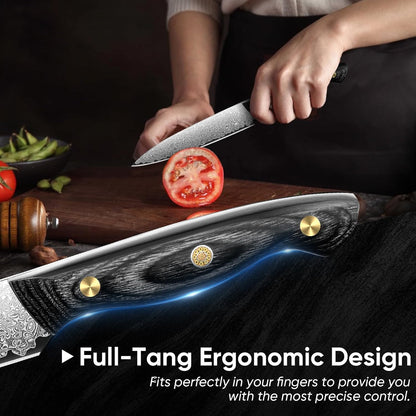 Purple Dragon Damascus Fish Fillet Knife - 7 inch Flexible Boning Knife with VG10 Core, Kitchen Slicing Knife with Full Tang Handle, Birthday Dad Mom Gift - PuriLite