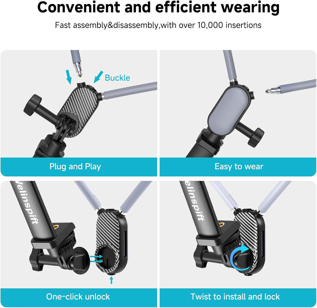Upgraded Neck Phone Holder with Anti-Shake Strap & Fill Light - 65cm Adjustable POV/Vlog Phone Mount w/Bluetooth Remote for Hands-Free Recording – Compatible with iPhone, Samsung - PuriLite