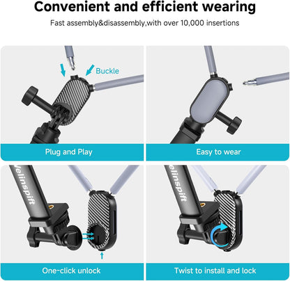 Upgraded Neck Phone Holder with Anti-Shake Strap & Fill Light - 65cm Adjustable POV/Vlog Phone Mount w/Bluetooth Remote for Hands-Free Recording – Compatible with iPhone, Samsung - PuriLite