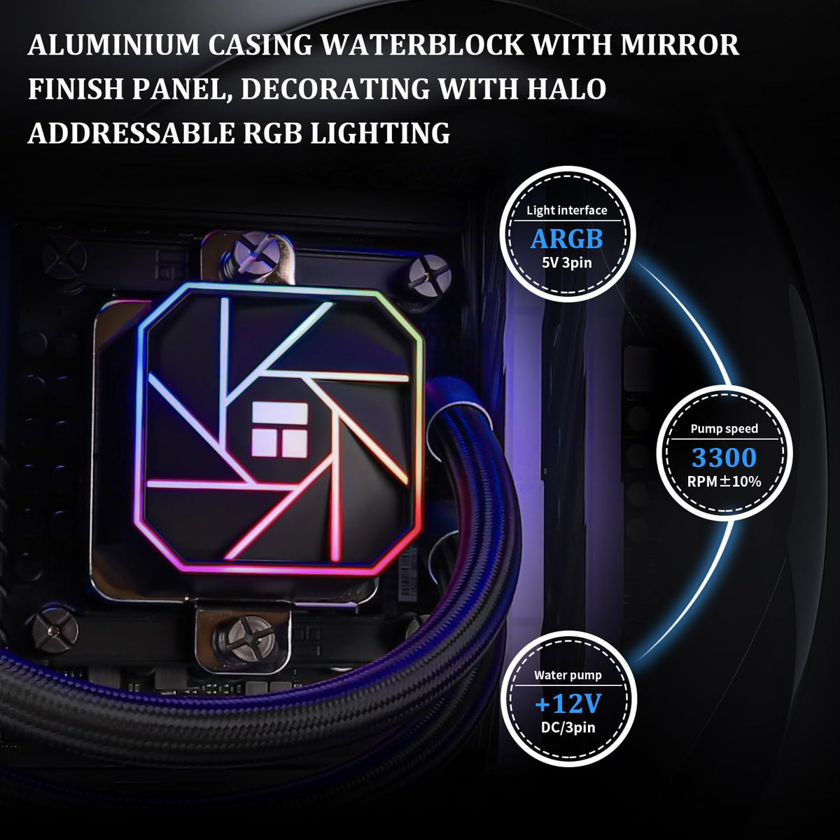 Thermalright Aqua Elite 240 V3 Liquid CPU Cooler, AIO Pump Head Speed up to 3300RPM, TL-C12B-S V2×2 PWM Fans,for AMD/AM4/AM5, Intel LGA1150/1151/1200/2011/1700, Computer CPU Aio Cooler - PuriLite