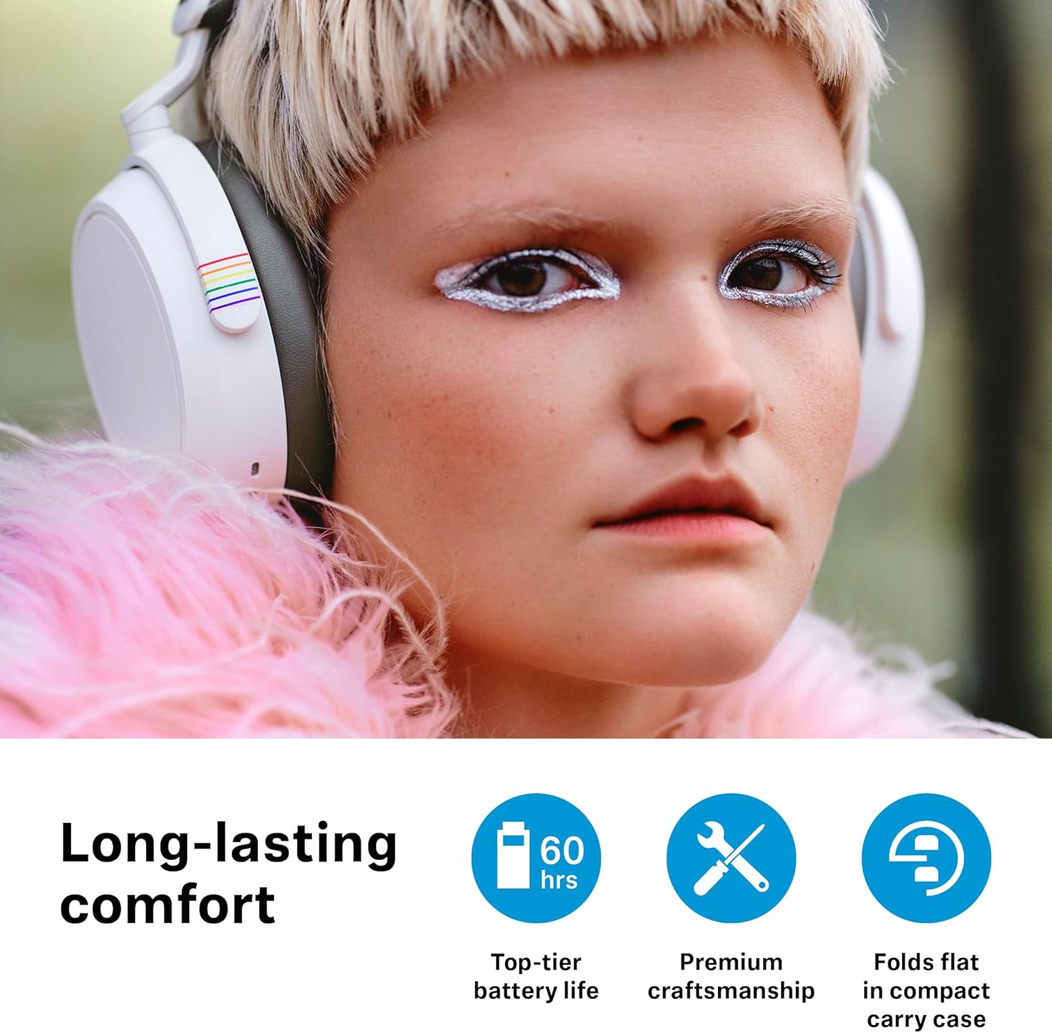 Sennheiser Consumer Audio Momentum 4 Wireless Headphones - Bluetooth Headset for Crystal-Clear Calls with Adaptive Noise Cancellation, 60h Battery Life, Customizable Sound - Pride - PuriLite