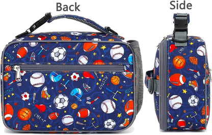 FlowFly Kids Lunch Box Insulated Soft Bag Mini Cooler Back to School Thermal Meal Tote Kit for Girls, Boys, Black - PuriLite