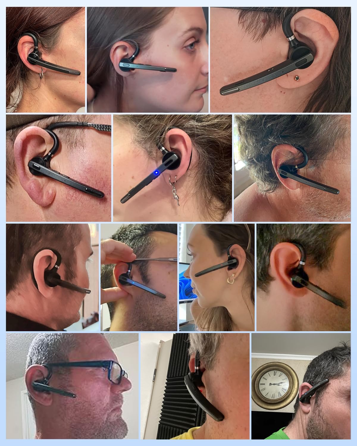 Bluetooth Headset V5.1, Wireless Headset with 500mAh Charging Case ENC Noise Cancelling Microphone, Bluetooth Earpiece 72H Talk Hands-Free Headphones for Cell Phone Office Business Driving (M51) - PuriLite