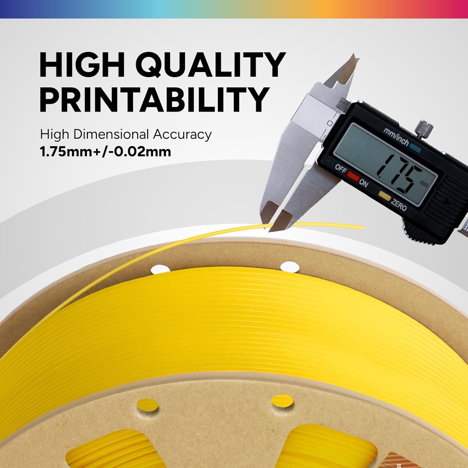 OVERTURE PLA Filament 1.75mm PLA 3D Printer Filament, 1kg Cardboard Spool (2.2lbs), Dimensional Accuracy +/- 0.02mm, Fit Most FDM Printer (Black 1-Pack) - PuriLite
