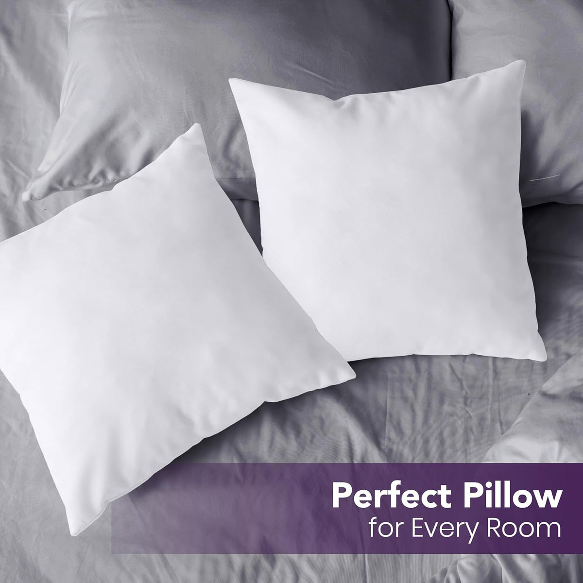 Utopia Bedding Throw Pillows Insert (Pack of 2, White) - 20 x 20 Inches Bed and Couch Pillows - Indoor Decorative Pillow - PuriLite