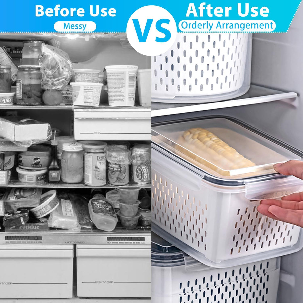 Pure Future 50-Piece Large Airtight Food Storage Containers with Lids, BPA-Free Stackable & Microwave Safe Kitchen Set for Meal Prep, Freezer Use - 25 Containers & Lids, Leakproof Design - PuriLite
