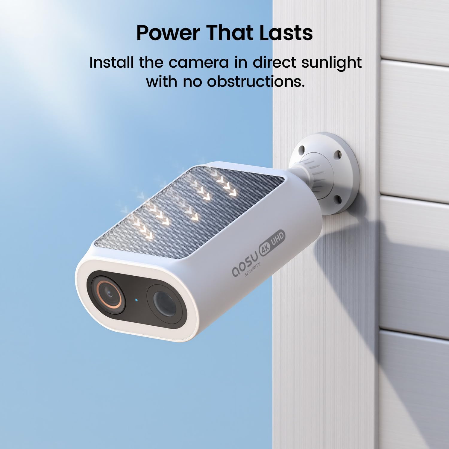 AOSU Solar Security Cameras Wireless Outdoor, 4 Cam-Kit, No Monthly Fees, Local Storage, Home Security Cameras System with Integrated Solar Panel, Easy Setup, 2K Color Night Vision, 5G & 2.4G WiFi - PuriLite