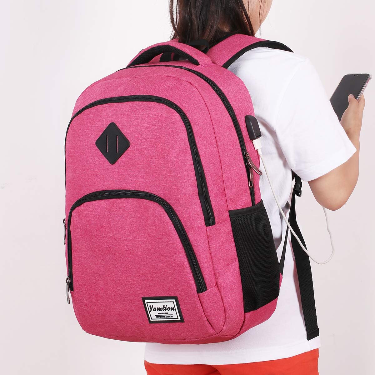 Backpack for Teen Girls,Boys School Backpack for Women with USB,College Backpack,Big Flower - PuriLite