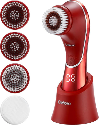 Facial Cleansing Brush, Face Scrubber Exfoliator, Face Scrubber Rechargeable IPX-7 Waterproof, Electric Face Scrubber, Electric Face Spin Brush for Exfoliating, Massaging and Deep Cleansing - PuriLite