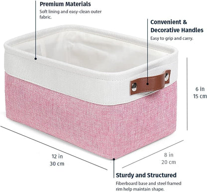 OrganiHaus Large Fabric Storage Baskets for Shelves 3 Pack, 15x11in Closet Storage Bins for Shelves, Cloth Baskets, Fabric Storage Cubes, Linen Closet Organizers, Fabric Basket, White Basket - PuriLite