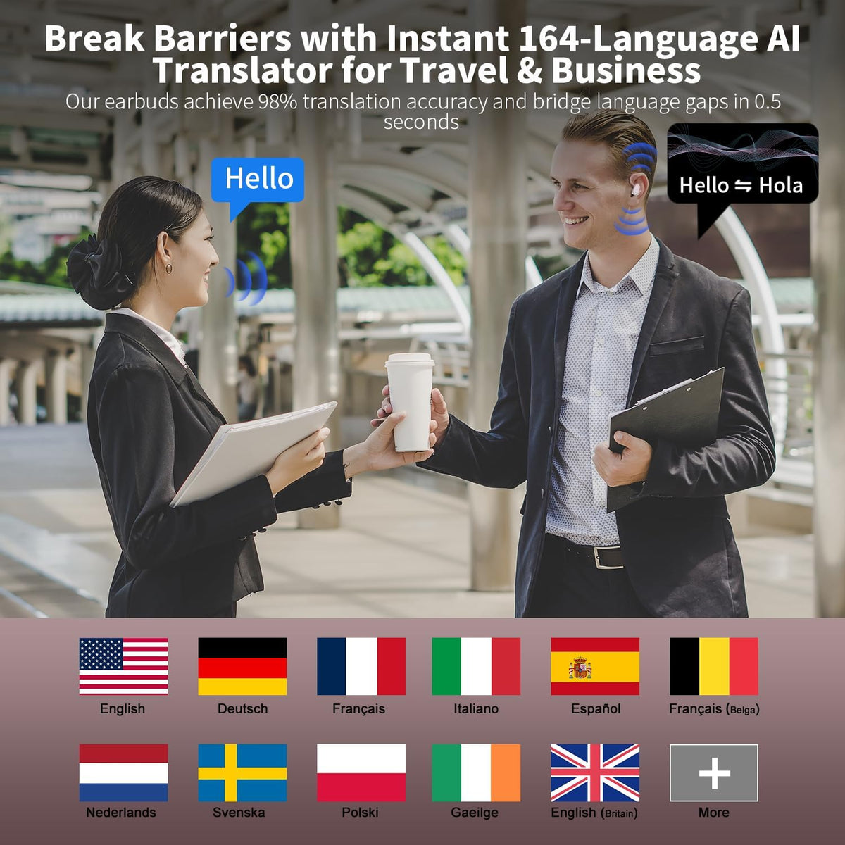 Purilite Select 3-in-1 AI Translator Earbuds – Speak, Connect, Understand the World - PuriLite