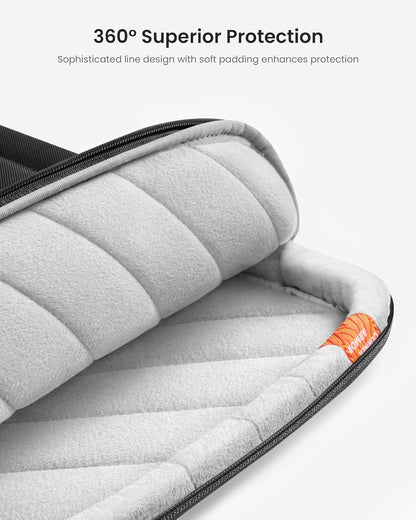 tomtoc 360 Protective Laptop Carrying Case for 16-inch New MacBook Pro M4/M3/M2/M1 Pro/Max 2024-2019, Water-Resistant Laptop Bag Sleeve with Accessory Pocket for The New Razer Blade 15 - PuriLite